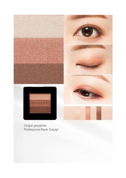 Mıssha Yumuşak Dokulu, Dökülme Yapmayan 3 Renkli Göz Farı Triple Shadow (No.14 Dewy Apricot) modelleri