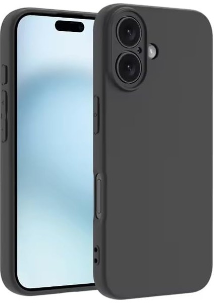 Ggm Aksesuar 16 Plus ile Uyumlu Içi Kadife Kamera Korumalı Lansman Silikon Kılıf Ince Yapılı Tam Koruma Sağlayan Kamera Korumalı Kılıf (Siyah)