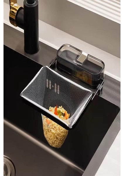 Fileli Pratik Lavabo Süzgeci Vakumlu Siyah Lavabo Süzgeci 50 Adet File Hediyeli