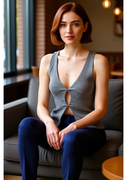 Kadın V Yaka Büzgülü Triko Bluz Konforlu ve Şık Günlük Giyim Kaliteli Şık Rahat Modern Zarif