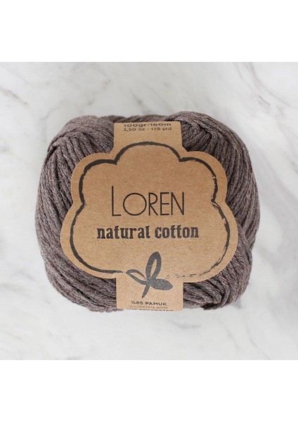 Leyloş Natural Cotton Kahverengi El Örgü Ipi - R069