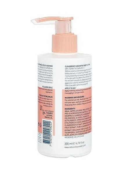 Celenes Cloudberry Vücut Losyonu Kuru/hassas Ciltler Parfümsüz (200 Ml) fiyatları