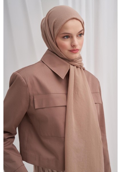 Organik Kırışık Şal Vizon