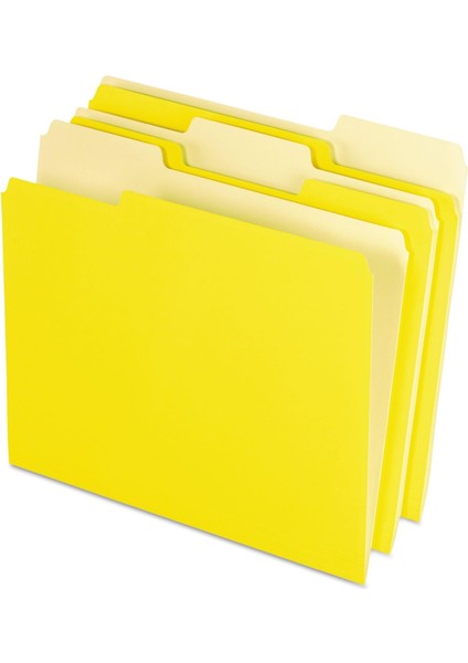 Iki Renkli Dosya Klasörü, Mektup Boyutu, Sarı, 1/3 Kesim, Kutu Başına 100 Adet (152 1/3 Sarı)