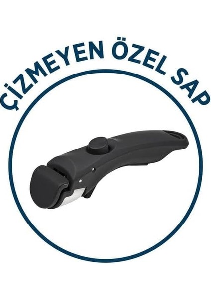 Titanium 9 Parça Set: 22CM Derin & 24CM Sığ Tencere 20-28CM Tava & 28CM Wok 22CM-24CM-28CM Cam Kapak 1 Adet Özel Sap modelleri