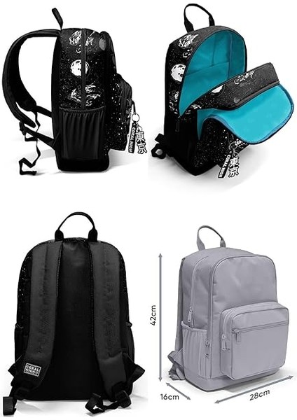 High Dört Bölmeli Siyah Galaxy Ortaokul Çantası - Erkek Çocuk modelleri