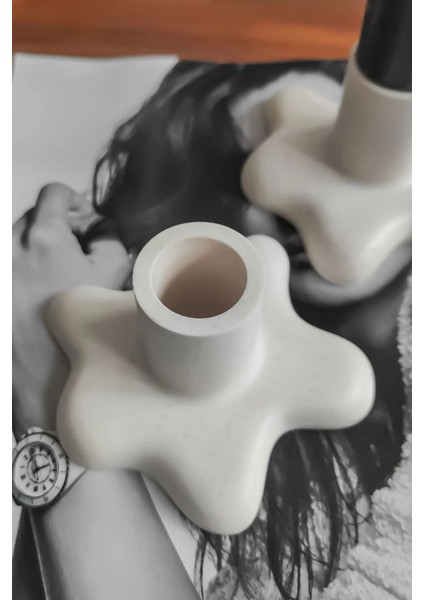 Şamdan Dekoratif Beton Mumluk 2’li Set fırsatları