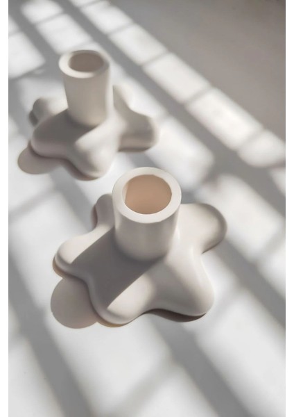 Şamdan Dekoratif Beton Mumluk 2’li Set indirimleri