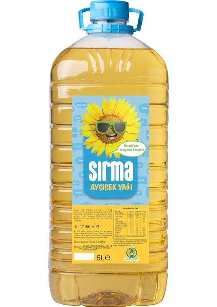 Sırma Ayçiçek Yağı, Dap, 5 Lt