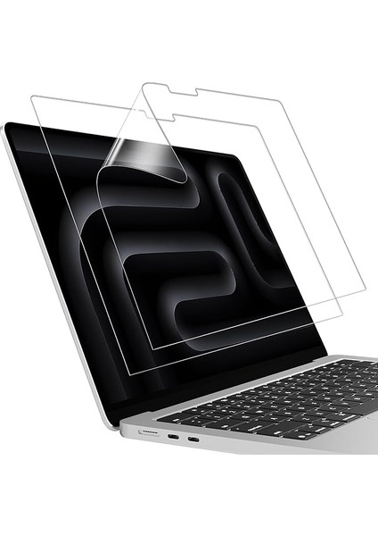 MacBook Pro Için 2 Adet Yüksek Çözünürlüklü Ekran Koruyucu 16 Inç M2 Max/pro Çip ile 2023 Yılında Piyasaya Sürülen ve Dokunmatik Kimlik Çizilmeye Karşı Koruyucu Cilt