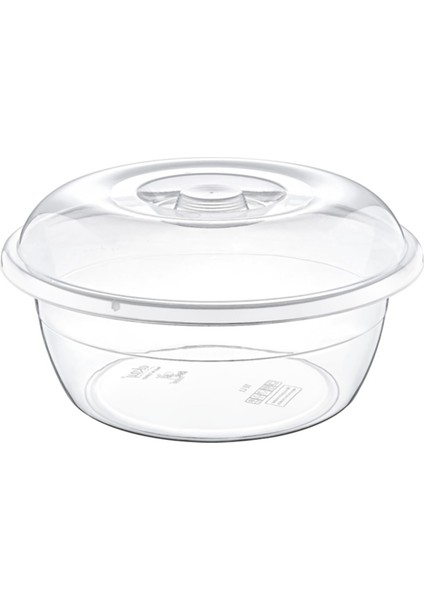 Yuvarlak Kapaklı Hamur Badyası Şeffaf| Kapaklı Hamur Leğeni 7 Lt