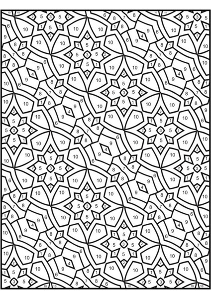 Sayılarla Mandala Boyama Kitabı (Spiralli) modelleri