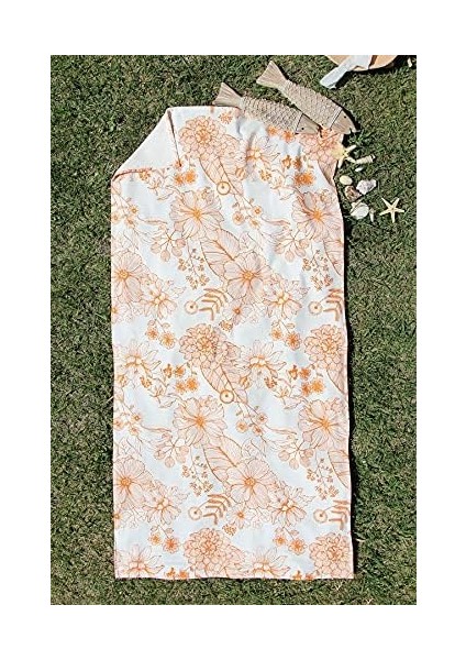 70X140 Desenli Plaj Havlusu Turuncu Tek Ebat modelleri