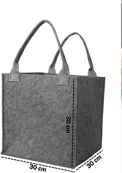 Keçe Küp Organizer Oyuncak Kutusu Kulplu Organizer Gri modelleri