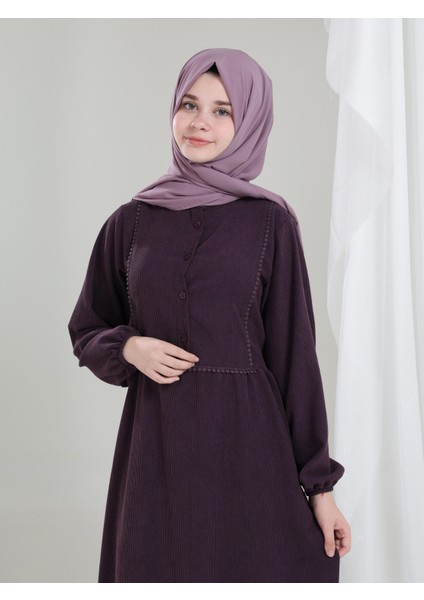 Melora Kız Çocuk Kadife Elbise Mürdüm