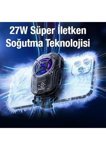 27W Super Akıllı Kasırga Telefon Soğutucu Dijital Göstergeli Akıllı Isı Yalıtım Soğutma Fanı Radyatör fiyatları