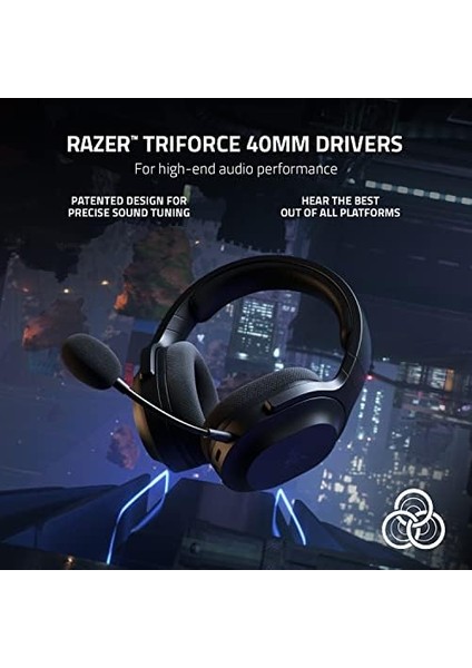 Barracuda x - Kablosuz Çoklu Platform Oyun ve Mobil Kulaklık (Smartswitch Çift Kablosuz, Ergonomik Tasarım, Triforce 40MM, Kardioid Mikrofon, Kulaklık Üstü Kontroller, 50 Saat Pil Usb-C) Siyah modelleri