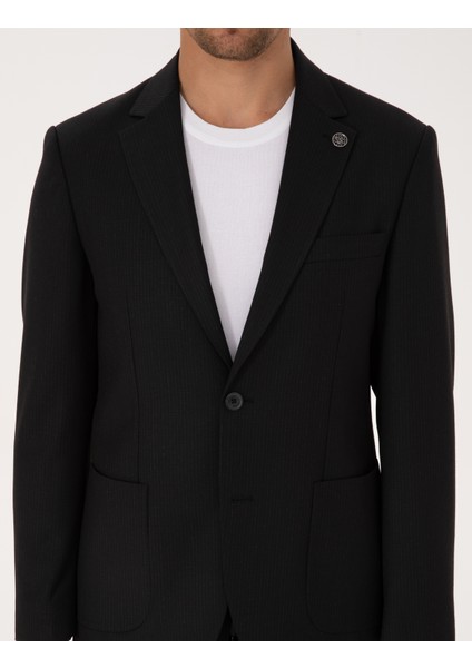 Erkek Siyah Slim Fit Takım Elbise 50311528-VR046