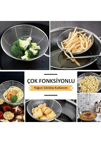 Metal Kevgir, Kızartma Haşlama Süzgeci (Orta Boy) fırsatları