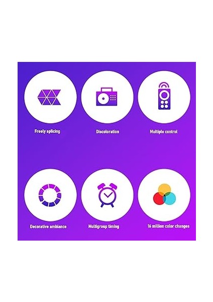 App Uzaktan Kumanda Duvar Lambası 12 Set Üçgen Işık Paneli, Rgb LED Işıklar, Müzik Senkronizasyonlu, Bluetooth App ve Ses Uzaktan Kumandası, Duvara Monte, Oyun Dekoru Için Ideal indirimleri