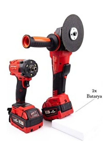 Akülü Vidalama Seti 36V 5 Ah Yüksek Tork 450 Nm Darbeli 2 Akü ile Profesyonel Kullanım