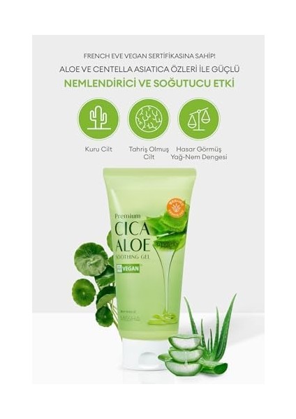Mıssha Yüzde Doksan Beş Cica Aloe Kompleksi Içeren Nemlendirici Jel 300 Mililitre modelleri