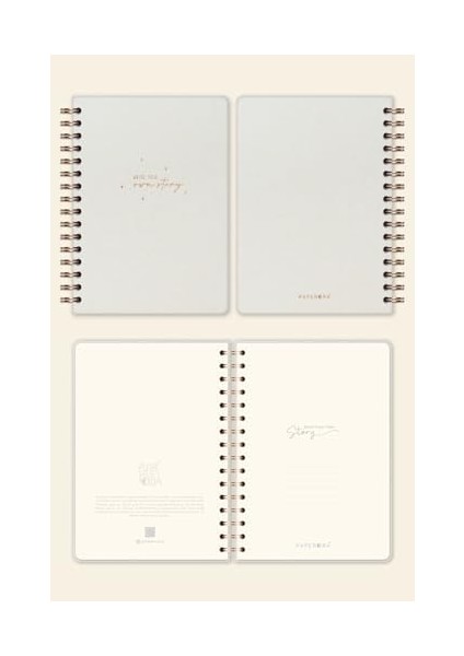 A5 Spiralli Sert Kapak Noktalı Tarihsiz Not Defteri Krem fiyatları