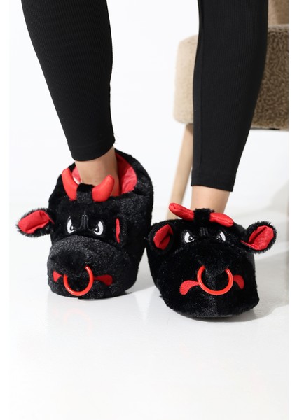 Hayvanlı B20 Boğa Modelli Kışlık Kadın Erkek Panduf Ev Içi Sessiz Taban Panduf fiyatları