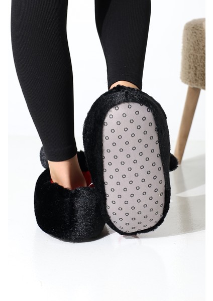 Hayvanlı B20 Boğa Modelli Kışlık Kadın Erkek Panduf Ev Içi Sessiz Taban Panduf