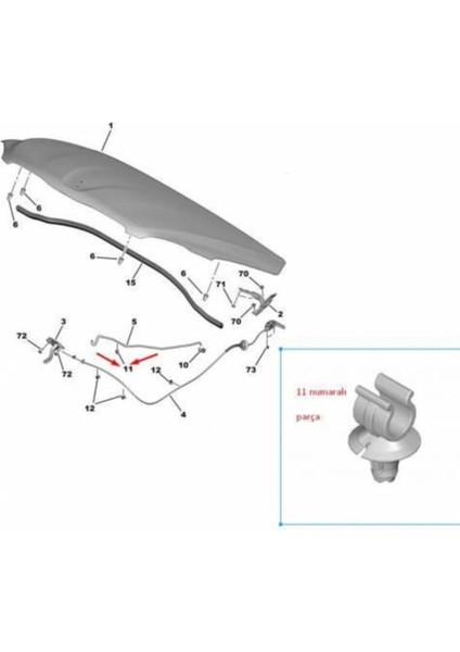 Citroen C5 Kaput Demiri Tutucu Klipsi 2 Adet 795059 fiyatları