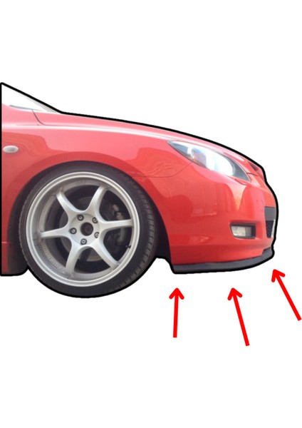 Mazda 3 Uyumlu Evrensel Universal 3 Parça Cupra Kupra Ön Ek Tampon Dili Lip Esnek Karlık indirimleri