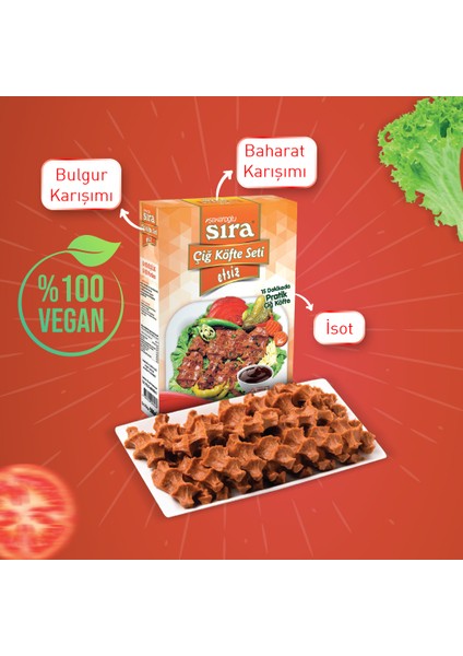 Sıra Etsiz Çiğ Köfte Seti fırsatları