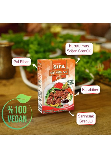 Sıra Etsiz Çiğ Köfte Seti modelleri