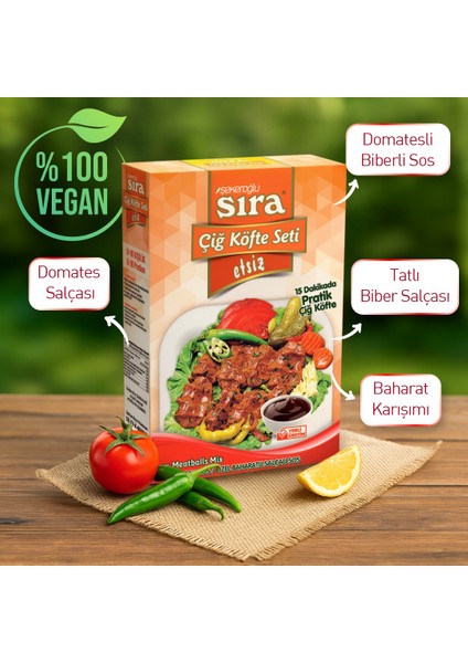 Sıra Etsiz Çiğ Köfte Seti fiyatları
