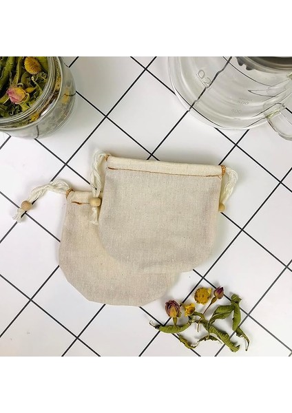 Yoga And Food 2 Adet Demlik Yıkanabilir Kumaş Çay Kesesi - Organik, EKOLOJIK,%100 Ham Ağartılmamış Ham Pamuk (Demlik Boy)