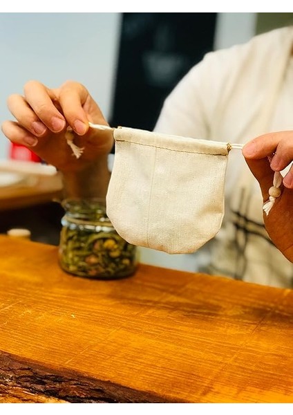 Yoga And Food 2 Adet Demlik Yıkanabilir Kumaş Çay Kesesi - Organik, EKOLOJIK,%100 Ham Ağartılmamış Ham Pamuk (Demlik Boy) fırsatları