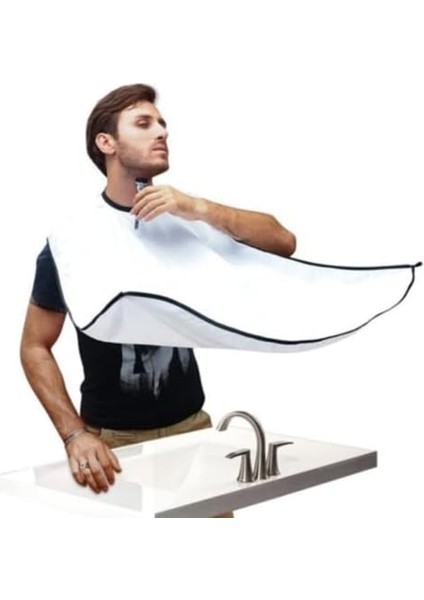 Easyso Mega Pratik Sakal Kesme Örtüsü, Beyaz Saç Kesme Önlüğü Bıyık Sakal Önlüğü Kedi Köpek Tüy Toplayıcı Tela Kumaş Kuaför Berber Önlüğü modelleri