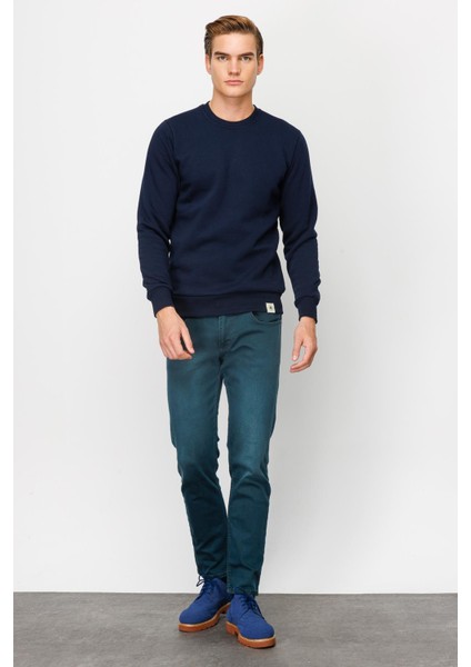 Erkek Lacivert Bisiklet Yaka Sweatshirt fiyatları