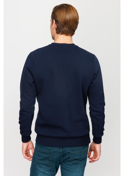 Erkek Lacivert Bisiklet Yaka Sweatshirt modelleri