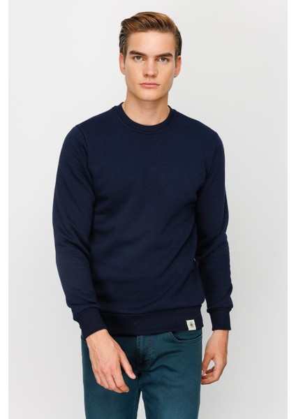 Erkek Lacivert Bisiklet Yaka Sweatshirt indirimleri