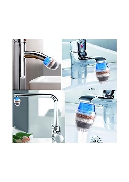 2 Adet 5 Katmanlı Aktif Karbon Su Arıtma Aparatı, Aktif Karbon Filtrasyonu ve Su Temizleme Filtresi, Musluk Başlığı fiyatları