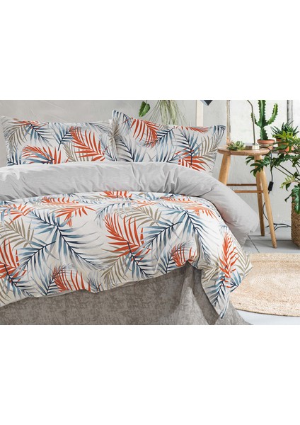 Tropia Ranforce Çift Kişilik Nevresim Takımı %100 Pamuk Gri