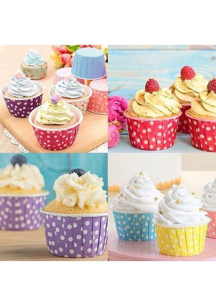 50LI Muffin Kalıbı - Kalıpları, Su Geçirmez ve Yağ Geçirmez Pişirme Kağıtları, Ev Veya Parti Için Folyo Pişirme Kek Kapları - Açık Mavi Puantiye fiyatları