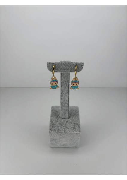 Mavi Renkli Labubu Gold Küpe fiyatları