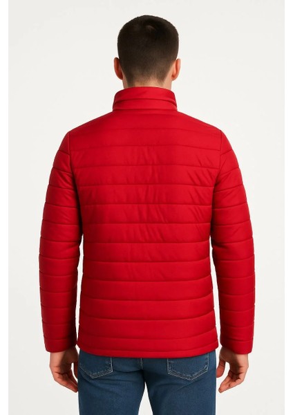 Erkek Bomber Mont Ceket – Su Itici Kumaş, Kapitone Astarlı, Fermuarlı, Kışlık - Kırmızı fiyatları