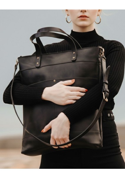 Saraci Hakiki Deri Dönüştürülebilir Tote Bag – Omuz ve Sırt Çantası, Geniş Hacimli Şık Tasarım