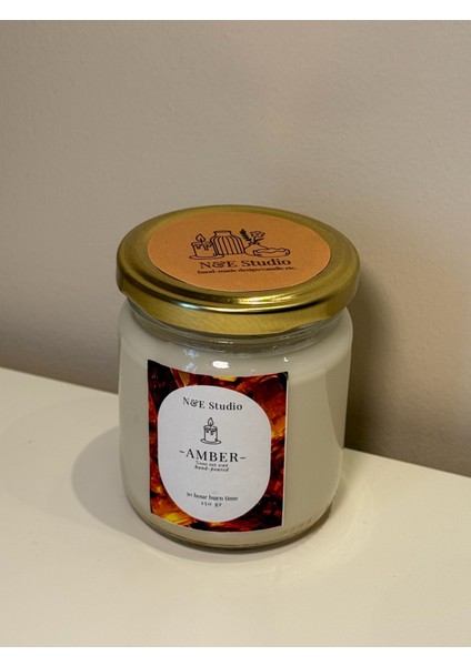 Minimalist Kavanoz Mum | %100 Doğal Soya Wax Kokulu Mum| Vanilya/sandal/amber/yasemin