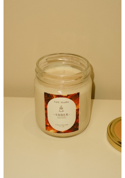 Minimalist Kavanoz Mum | %100 Doğal Soya Wax Kokulu Mum| Vanilya/sandal/amber/yasemin modelleri