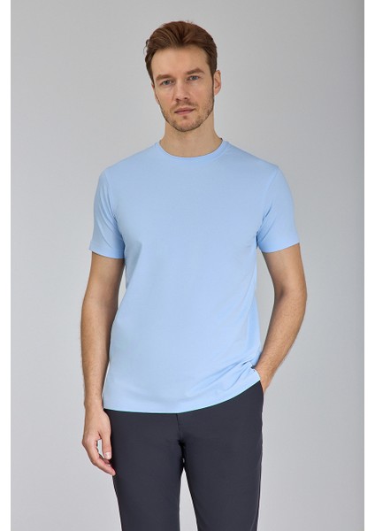 Supima Gömlek Yaka Cool Touch Erkek T-Shirt Mavi TS24Y24106_D35 fırsatları