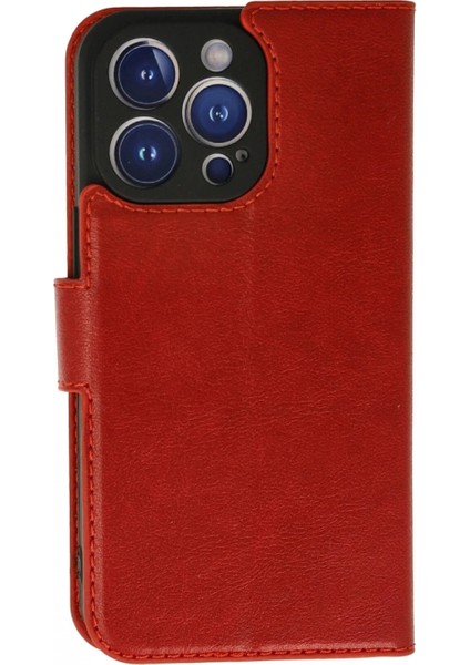 iPhone 13 Pro Max Kılıf Trend S Plus Kapaklı Kılıf - Kırmızı